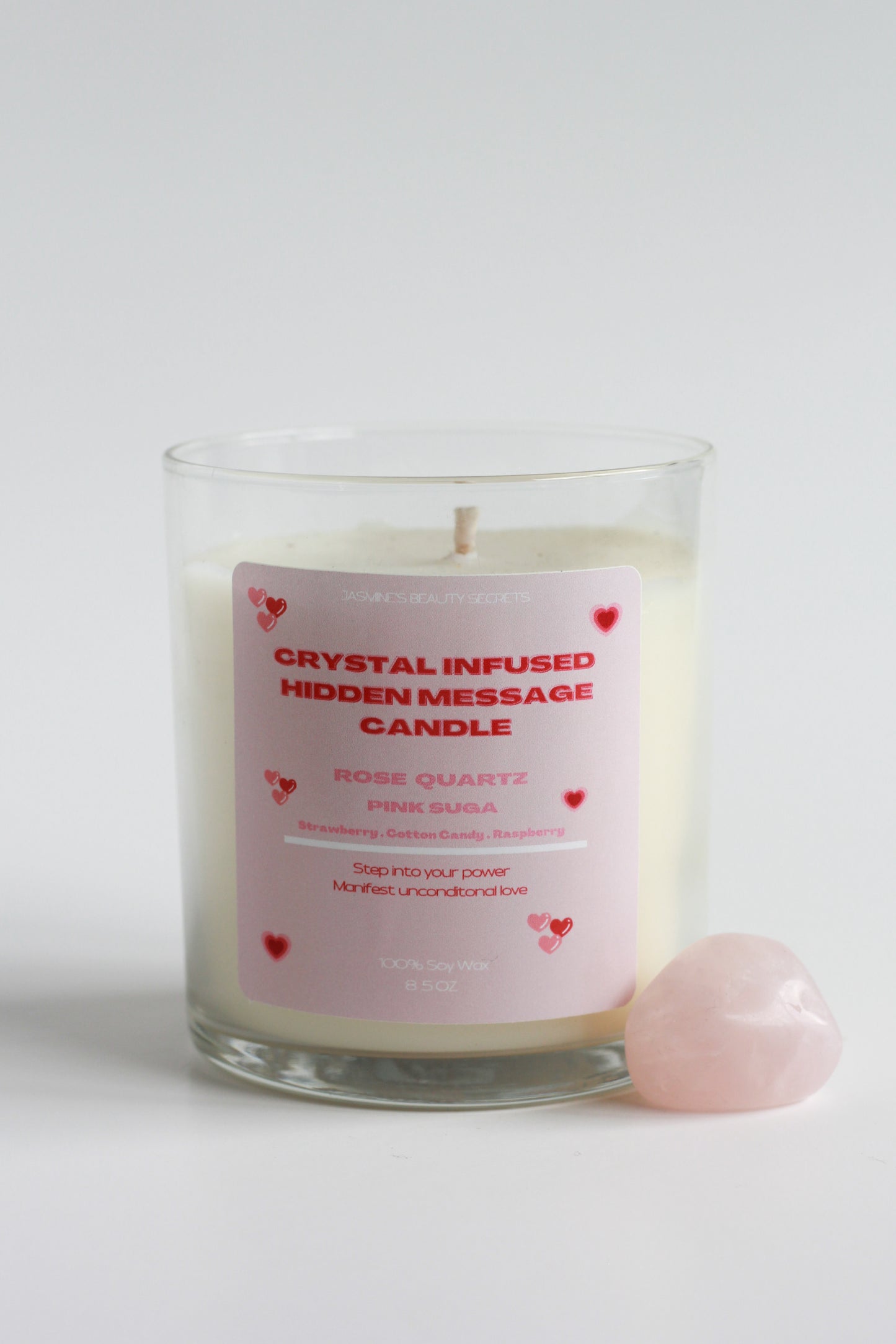 Rose Quartz Hidden Message Candle